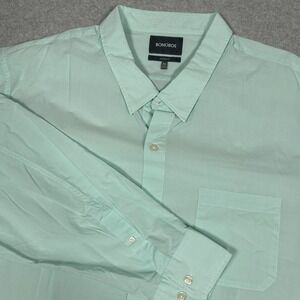 BONOBOS Standard Fit Long Sleeve Mint Green Button Shirt Sz 4XL‎ Cotton Stretch